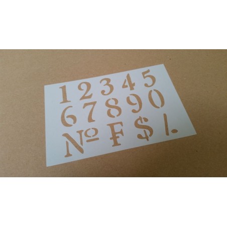 Pochoir Chiffres et signes 2,5cm Pochoir Chiffres et signes 2,5cm