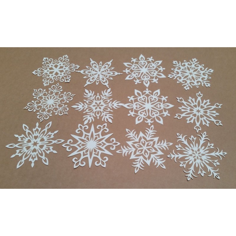Lot de 12 masks Etoiles de neige adhesifs Lot de 12 masks Etoiles de neige adhesifs